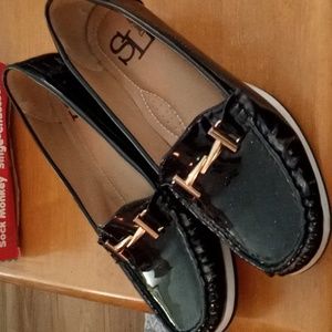 SL Design Size 38 Black Wedge Shoes